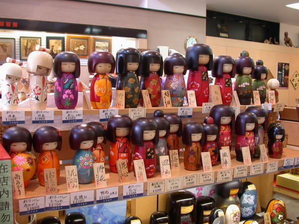 Traditional dolls on sale in Hakone-Machi