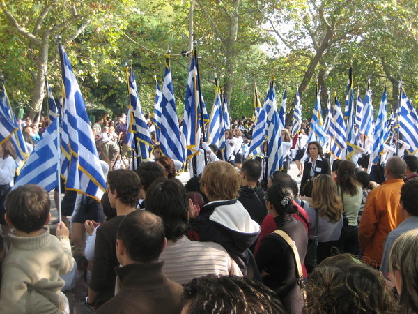 Lots of Greek Flags
