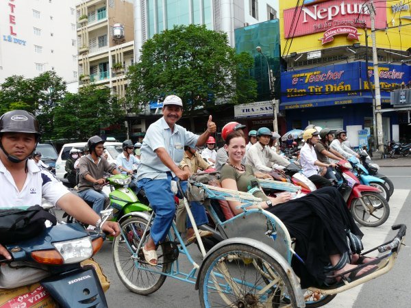Cyclo through Ho Chi Minh City