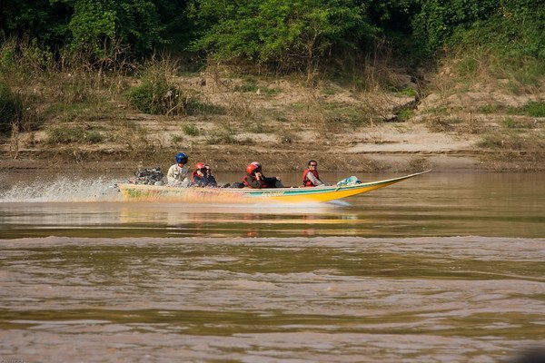 speedboat on the mekong