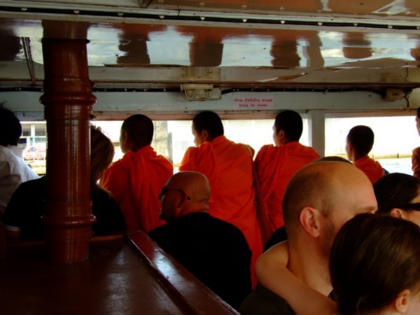 Monks in the taxi boat