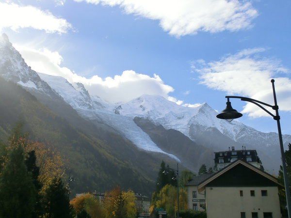 Blick von Chamonix Richtung Mont Blanc