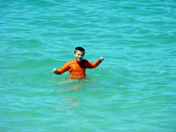 Dan swimming at Beachport