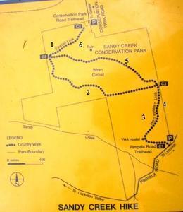 Map of Sandy Creek walk