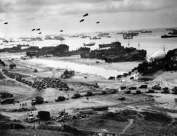 View of Omaha Beach After Being Secured in 1944