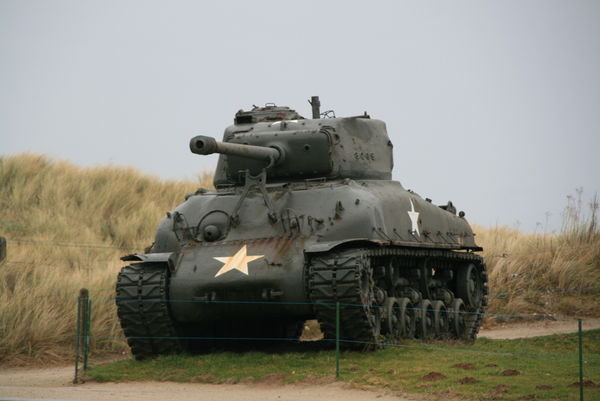 A Sherman Tank on Utah Beach