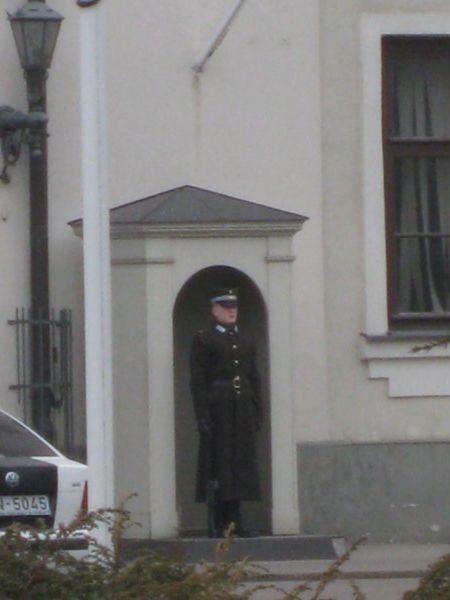 guard outside Riga Castle