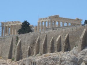 view of Acropolis from Temple of Olympian Zeus