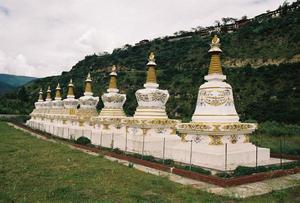 The eight chortens at Rinchengang