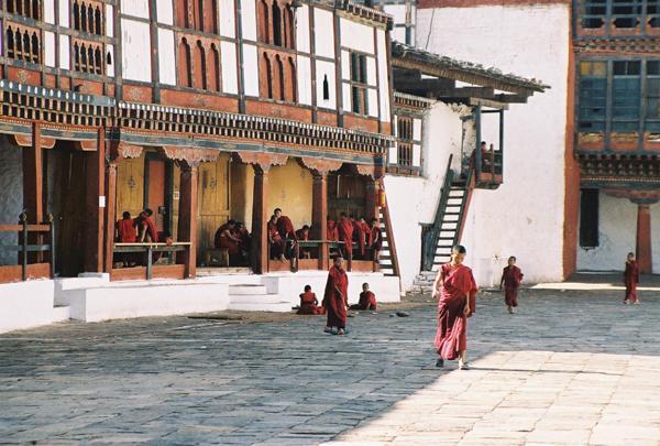 Monks in the courtyard