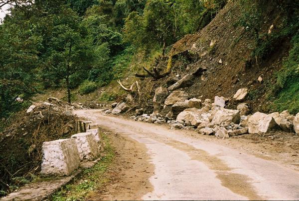 Landslide debris near Nobding