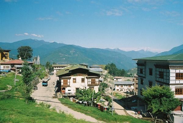 Mongar town from the dzong
