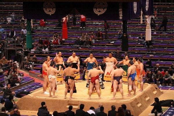 Juryo division ring entering ceremony