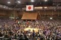 Generic view of the dohyo before the makuuchi bouts start