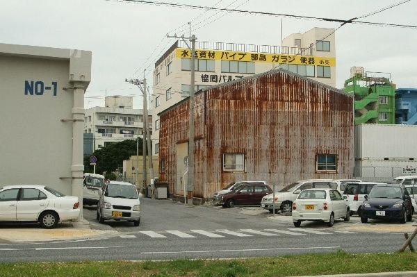 Worn facades in the Naha port area