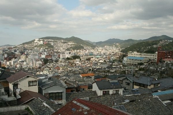 Nagasaki spreads out through the valley
