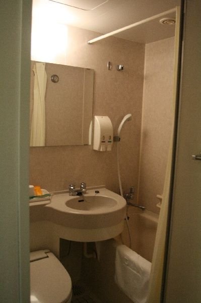 The bathroom at the hotel
