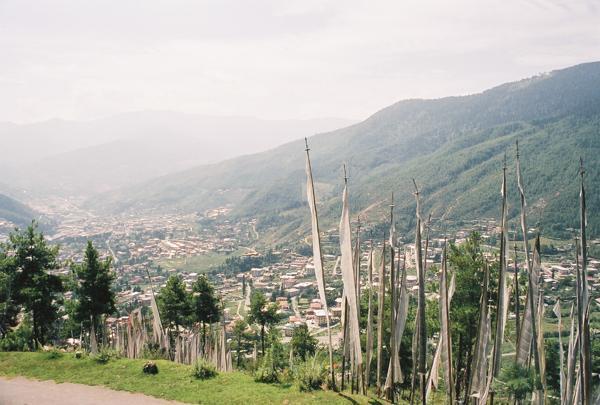 Looking down on Thimphu