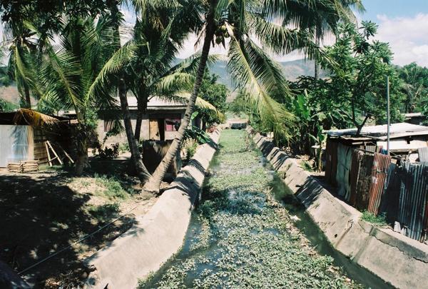 Canal in a residential neighbourhood
