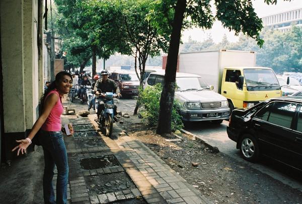 Welcome to Jakarta, here we drive on the sidewalk