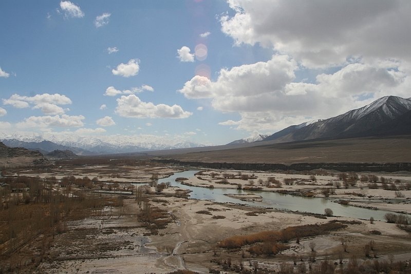 The Indus river snakes its way through Ladakh
