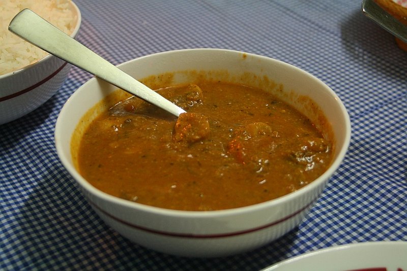 Dinner time - mutton in spicy sauce