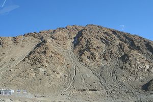 Scarred hills around Leh