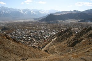 Downtown Leh and the palace