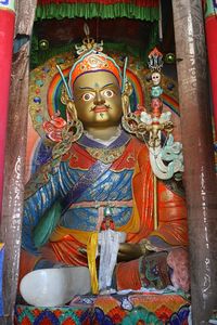 A towering statue of the great Guru Rinpoche