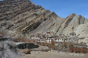 Spectacular rock formations, Hemis village