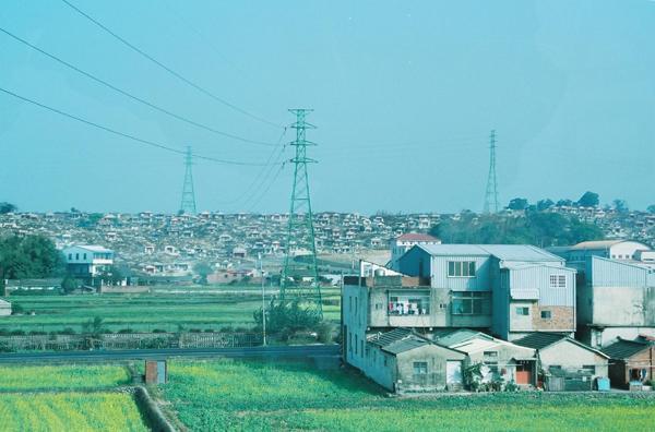 Farmland and a traditional cemetary