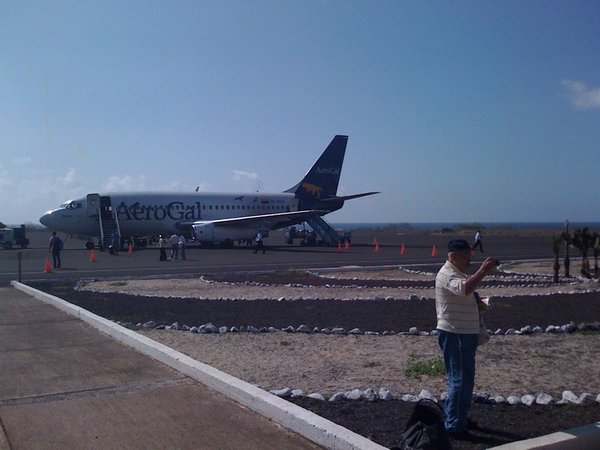 Our 737 @ San Cristobal Airport