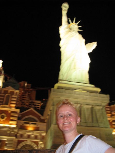 Emma at the Las Vegas Statue of Liberty