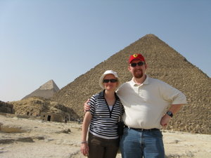 Matt and Emma at the Great Pyramid, Giza