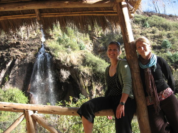 Delphine and I at the waterfall