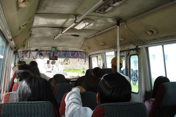 The inside of a local bus