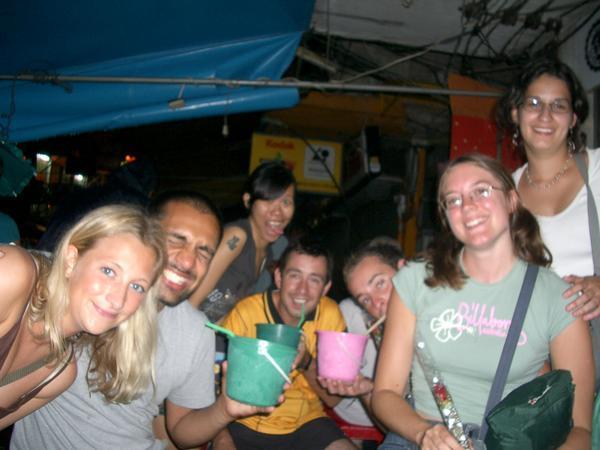 Buckets of Sansom and Coke and redbull on the Khao San road