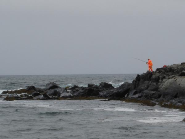 Orange fisherman