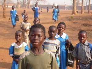 Massamba children walking to school
