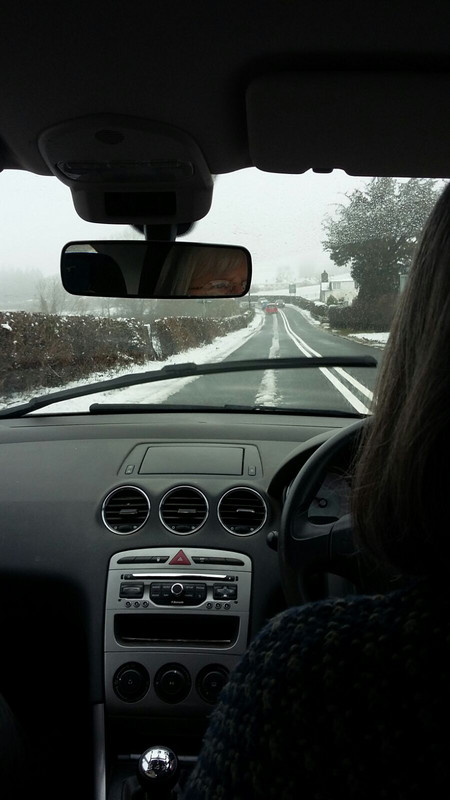 snowy road ahead