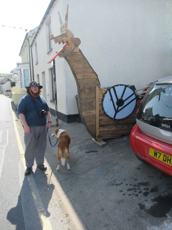 a viking ship/skip! in Borth, left from the carnival