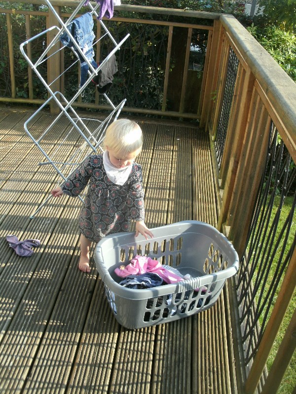 "helping" with the washing
