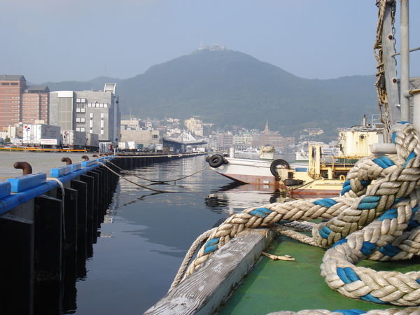 Mt Hakodate and pier