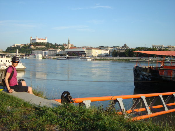 Early morning down by the river Danube in Bratislava