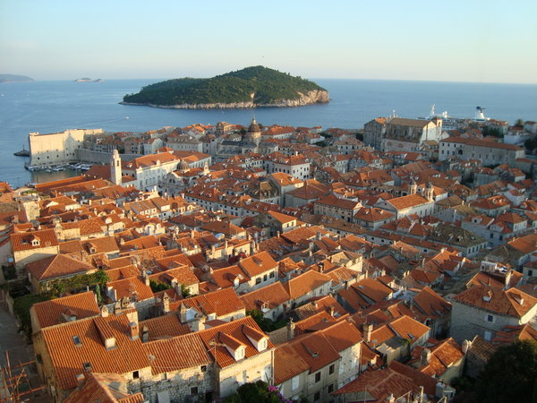 Old town of Dubrovnik at sunset