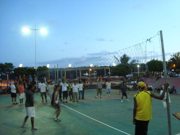 A volleyball match