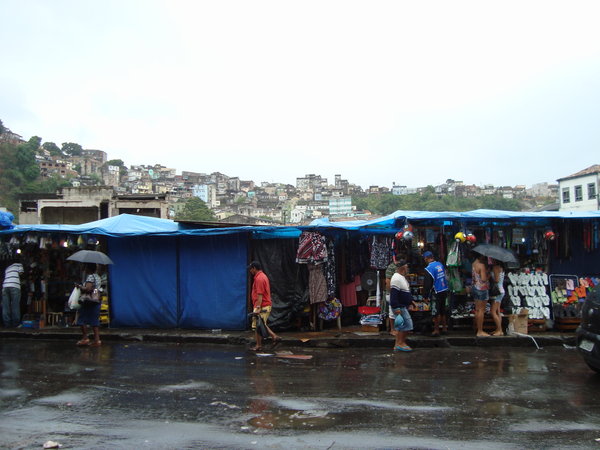 Wet streets and favelas of Rio