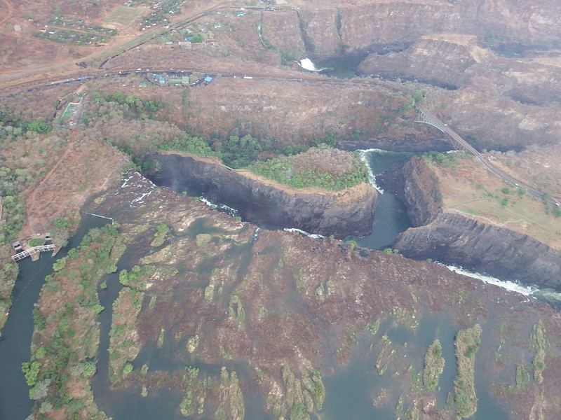 By helicopter at Victoria Falls