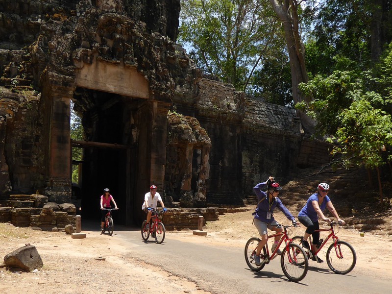 Exiting through Angkor gate