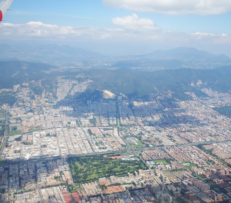 Bogota's Monserrate from the air